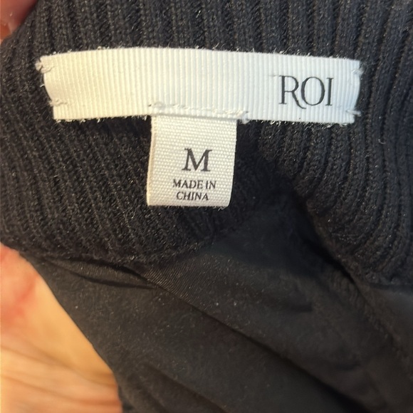 Womens Roi Black Lace  Drawstring Waist Cropped Pants medium - Picture 10 of 11